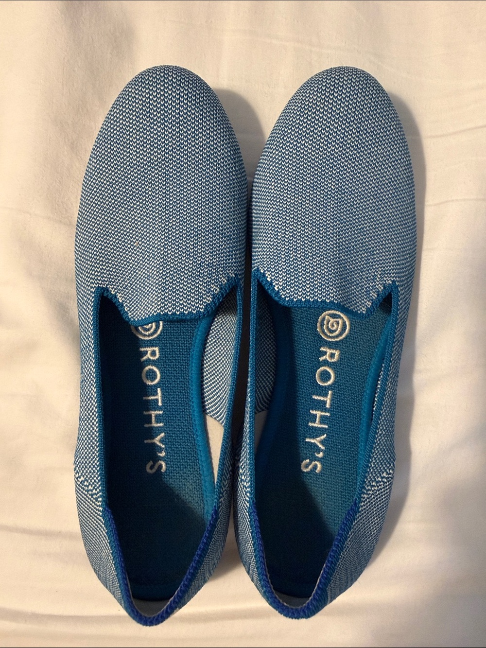 Rothy's Two-Tone Blue Knit Slip-Ons